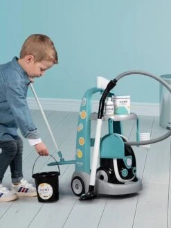Chariot De Ménage Avec Aspirateur - SMOBY Bleu - Smoby -Produits Pour Bébé Soldes chariot de menage avec aspirateur smoby 4