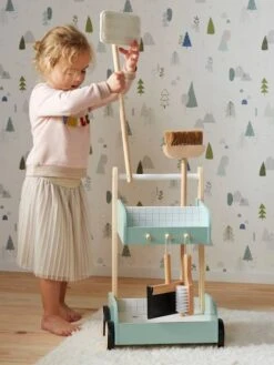 Chariot De Ménage En Bois FSC® Vert - Vertbaudet