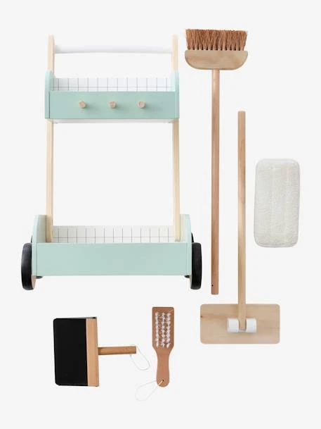 Chariot De Ménage En Bois FSC® Vert - Vertbaudet 7 Chariot De Ménage En Bois FSC® Vert - Vertbaudet – Image 5