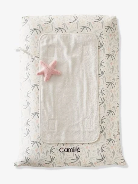 Housse De Matelas à Langer Personnalisable SOUS L'OCÉAN Blanc/bleu - Vertbaudet 2 Housse De Matelas à Langer Personnalisable SOUS L'OCÉAN Blanc/bleu - Vertbaudet