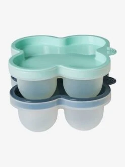 Les 2 Pots De Conservation En Silicone Vert/bleu - Vertbaudet -Produits Pour Bébé Soldes les 2 pots de conservation en silicone 4