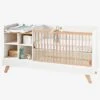 Lit Combiné 4 En 1 évolutif Avec Rangements Et Table à Langer COMBINID Blanc / Bois - Vertbaudet -Produits Pour Bébé Soldes lit combine 4 en 1 evolutif avec rangements et table a langer combinid