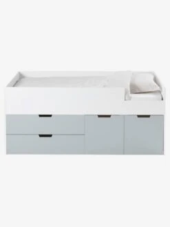 Lit Enfant Mi-hauteur XL Avec Rangements LIGNE PASSE-PASSE Blanc - Gris - Vertbaudet 8 Lit Enfant Mi-hauteur XL Avec Rangements LIGNE PASSE-PASSE Blanc - Gris - Vertbaudet -Produits Pour Bébé Soldes lit enfant mi hauteur xl avec rangements ligne passe passe 2