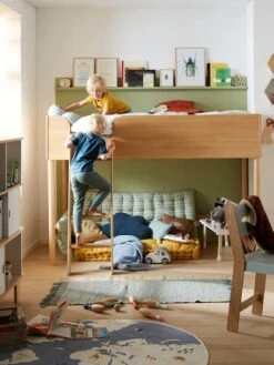 Lit Mi-hauteur LIGNE CONFETTI NATURE Marron - Vertbaudet -Produits Pour Bébé Soldes lit mi hauteur ligne confetti nature 3