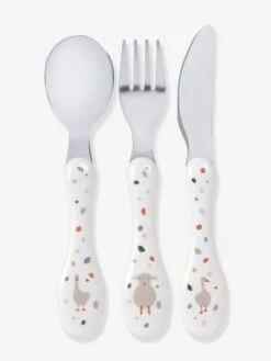 Lot De 3 Couverts 2e âge LÄSSIG Tiny Farmer Mouton/oie Blanc - Lassig