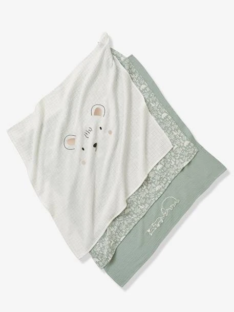 Lot De 3 Langes En Gaze De Coton DANS LES BOIS Multicolore - Vertbaudet 3 Lot De 3 Langes En Gaze De Coton DANS LES BOIS Multicolore - Vertbaudet – Image 2