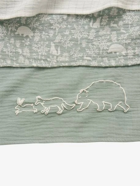 Lot De 3 Langes En Gaze De Coton DANS LES BOIS Multicolore - Vertbaudet 6 Lot De 3 Langes En Gaze De Coton DANS LES BOIS Multicolore - Vertbaudet – Image 5