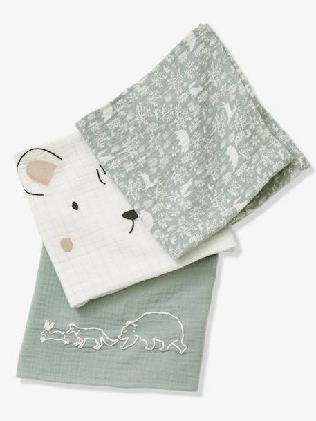 Lot De 3 Langes En Gaze De Coton DANS LES BOIS Multicolore - Vertbaudet 2 Lot De 3 Langes En Gaze De Coton DANS LES BOIS Multicolore - Vertbaudet