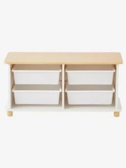 Meuble De Rangement + 4 Bacs LIGNE PTILOU Blanc/bois - Vertbaudet -Produits Pour Bébé Soldes meuble de rangement 4 bacs ligne ptilou 3