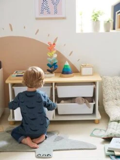 Meuble De Rangement + 4 Bacs LIGNE PTILOU Blanc/bois - Vertbaudet -Produits Pour Bébé Soldes meuble de rangement 4 bacs ligne ptilou 5
