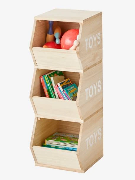 Meuble Vertical 3 Bacs Toys Bois - Vertbaudet 3 Meuble Vertical 3 Bacs Toys Bois - Vertbaudet