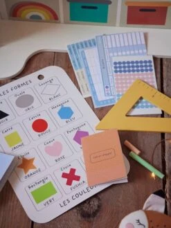 Salle De Classe Triptyque En Bois FSC® Multicolore - Vertbaudet -Produits Pour Bébé Soldes salle de classe triptyque en bois fsc 2