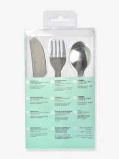 Set 3 Couverts D'apprentissage Inox BEABA Airy Green - Beaba -Produits Pour Bébé Soldes set 3 couverts dapprentissage inox beaba 4