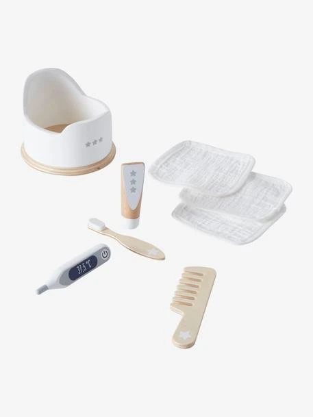Set Accessoires Hygiène Poupon En Bois FSC® Blanc - Vertbaudet 3 Set Accessoires Hygiène Poupon En Bois FSC® Blanc - Vertbaudet